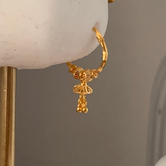 18ct Gold Jumka Hoop Pair | 10mm