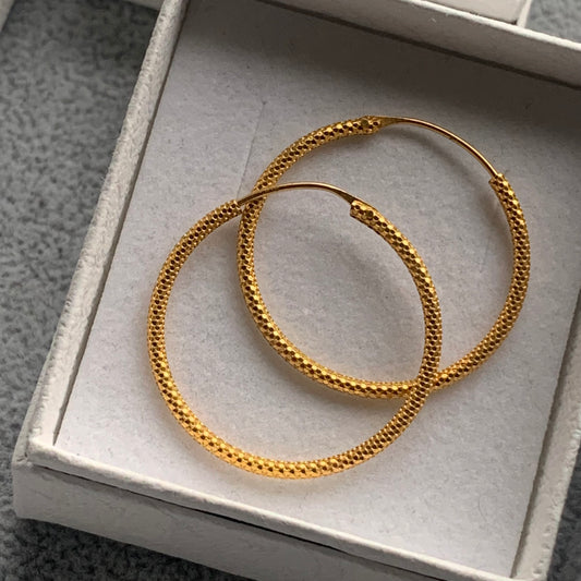 22ct Gold Hoop Pair | 27mm