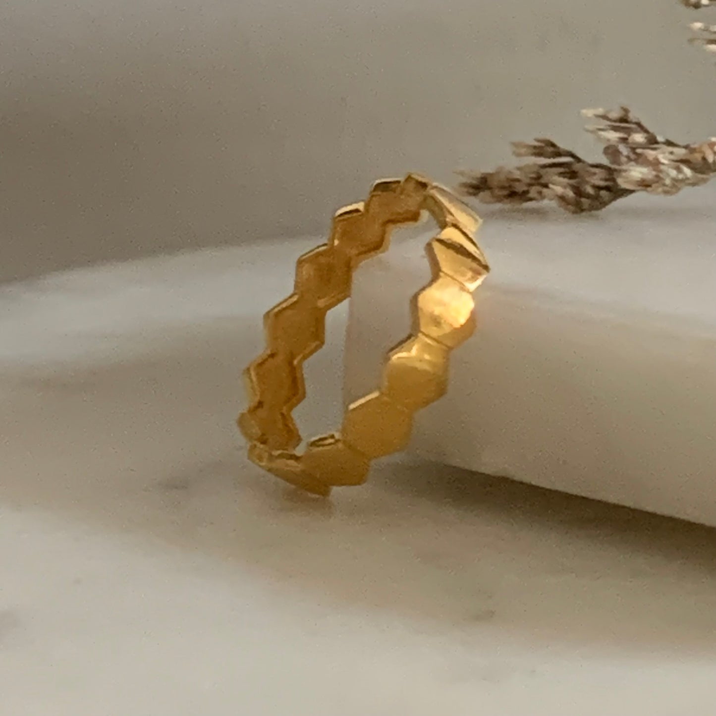 22ct Gold Matt Ring | L 1/2