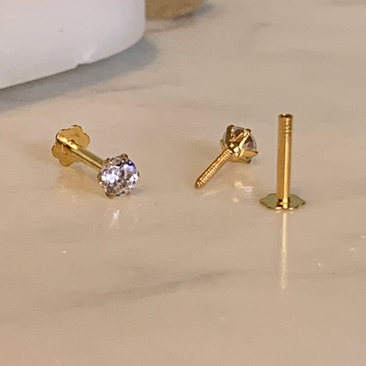 18ct Gold Stud Pair | 3mm