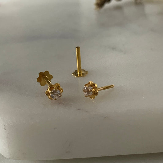 18ct Gold Stud Pair | 4mm