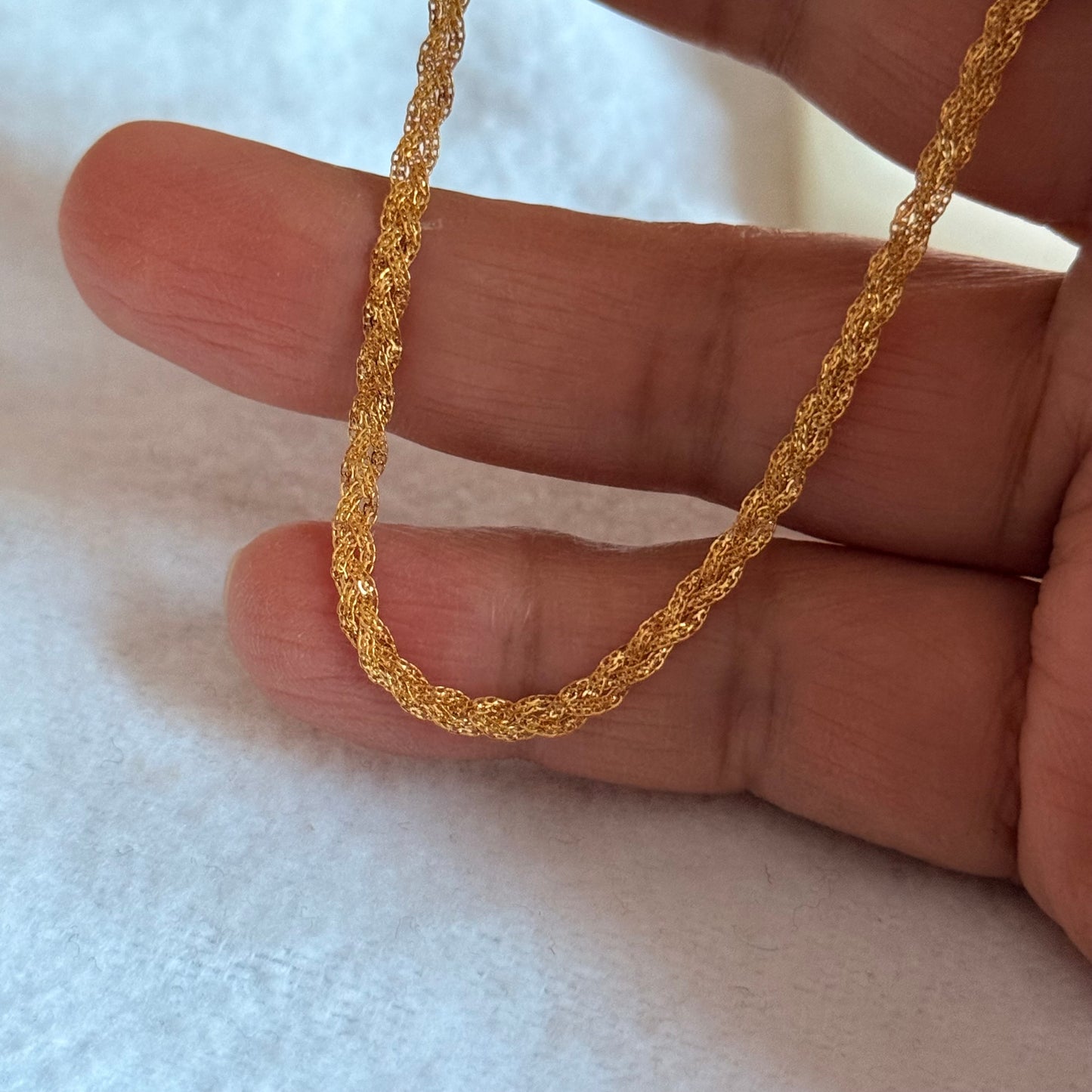 22ct gold minimal braided bracelet