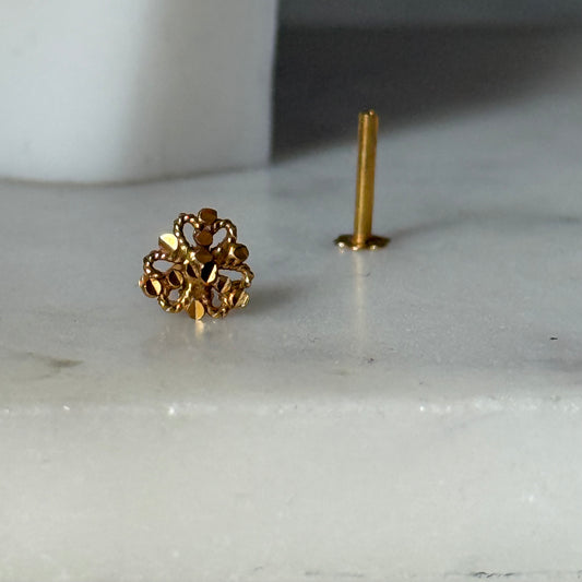 14ct gold single aztec stud