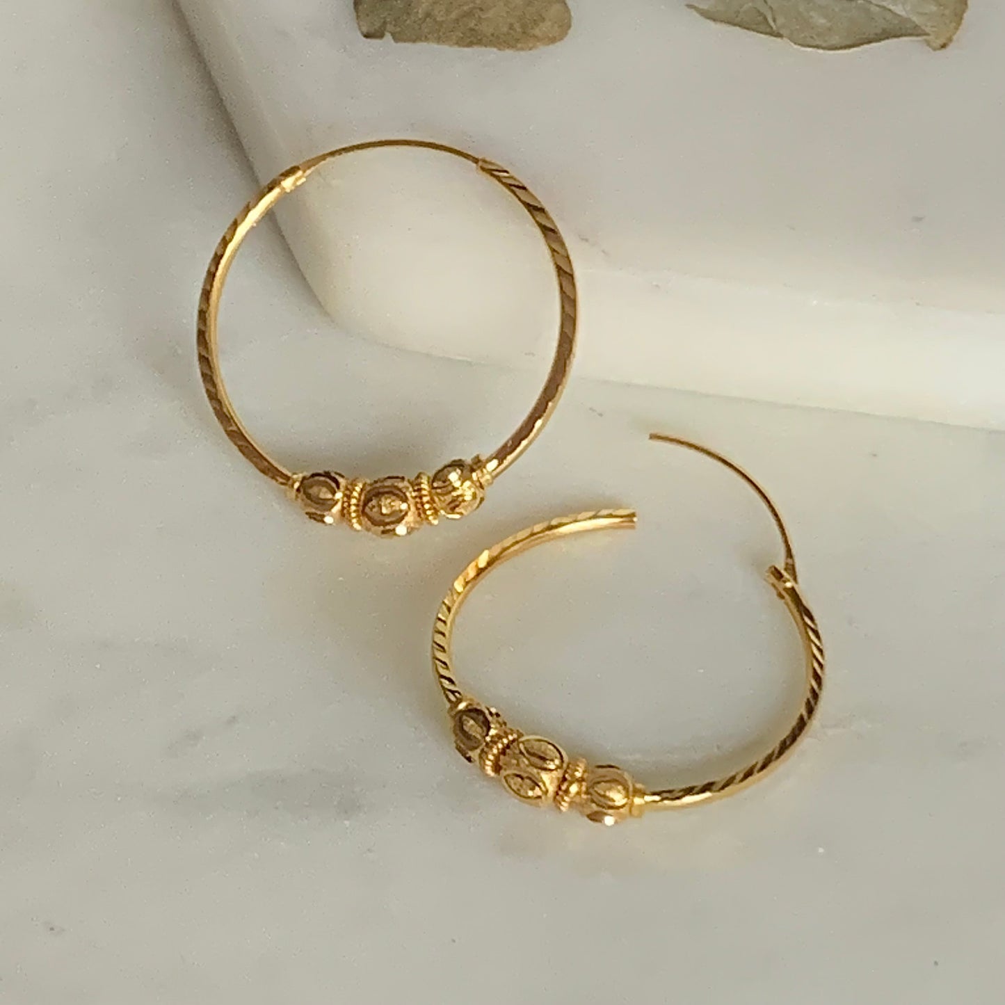 18ct Gold Hoop Pair | 25mm