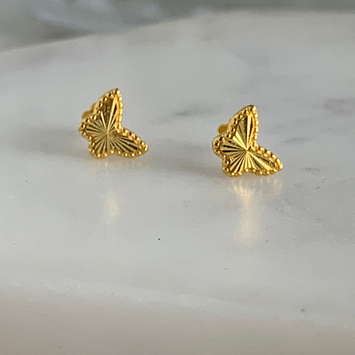 14ct Butterfly Stud Pair