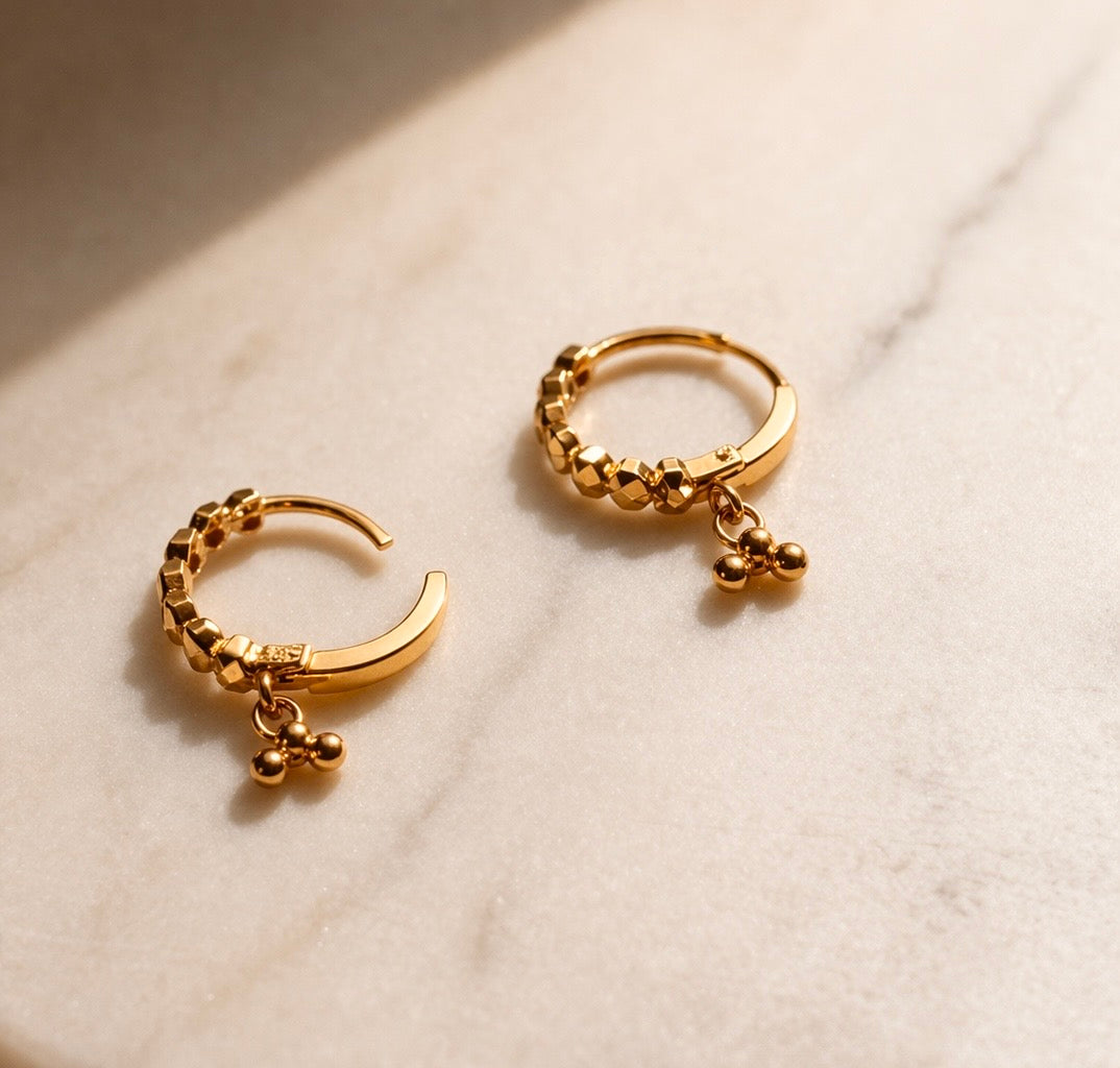 Sweetheart | 18ct intricate jumka hoop (9mm)