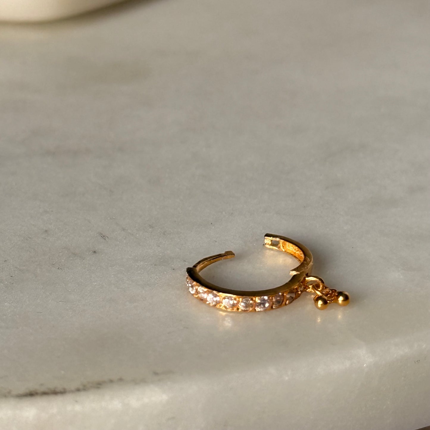 18ct gold cz Hoop | 9mm