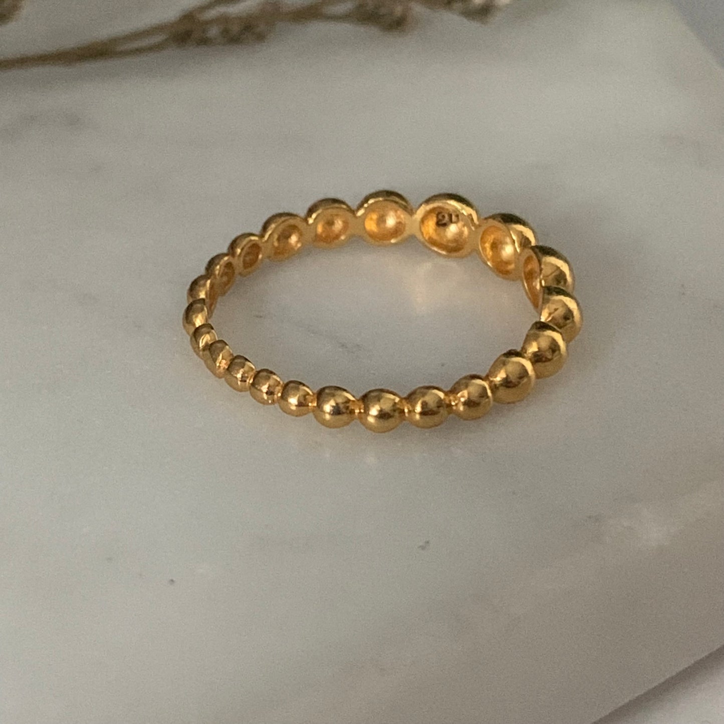 22ct Gold Beaded Ring | size O