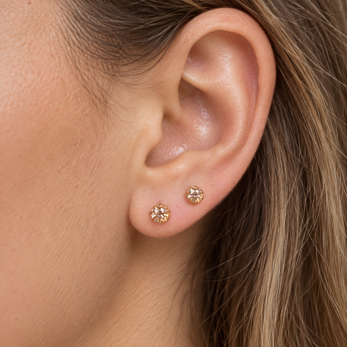 Ayla, 14ct Gold Stud | 4mm