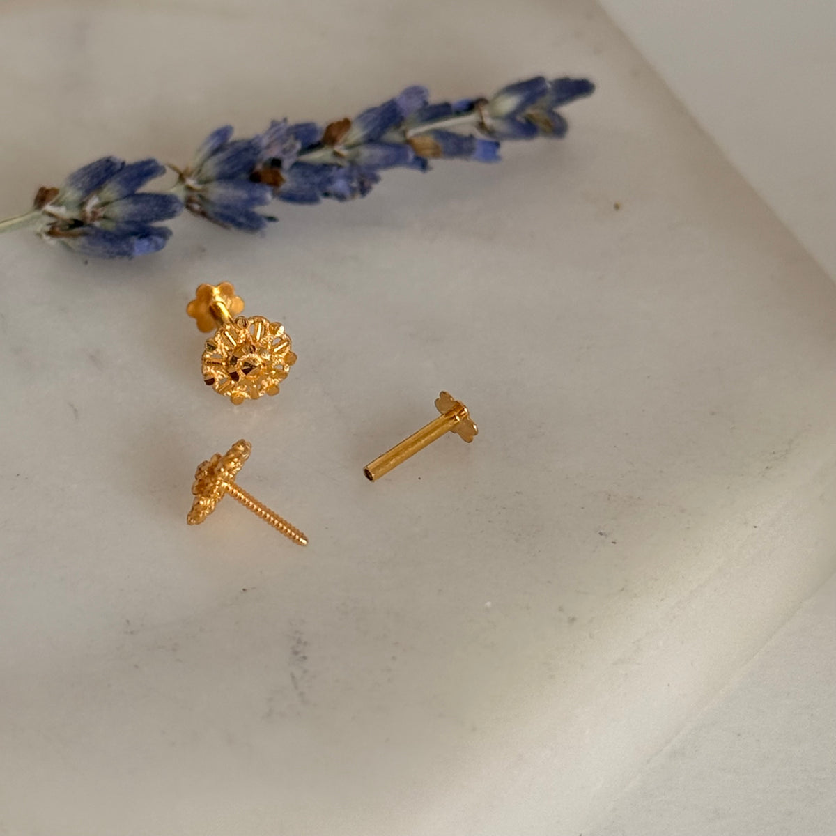 Autumnal Collection | Rosette, 18ct Gold Studs (6mm)