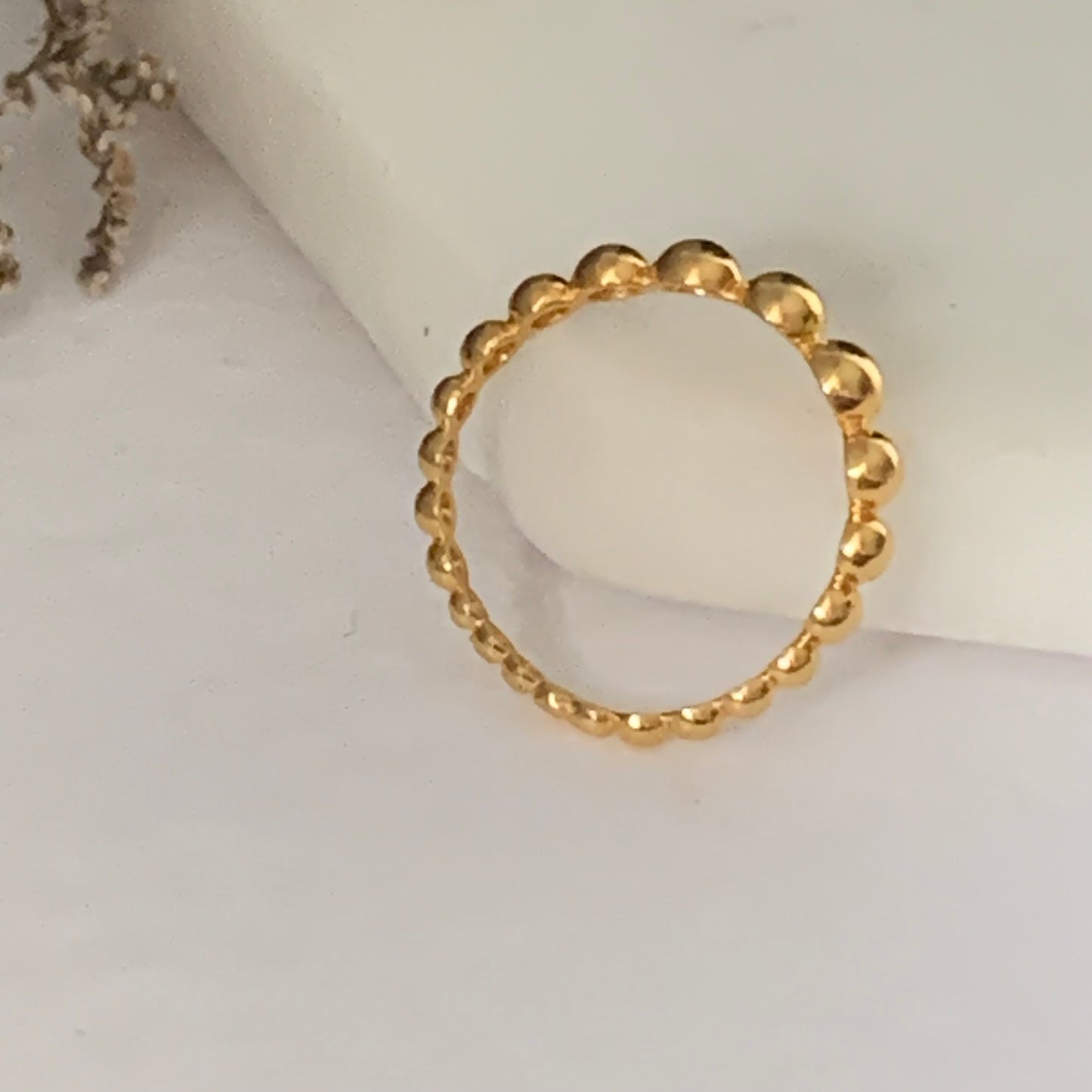 22ct Gold Beaded Ring | size O