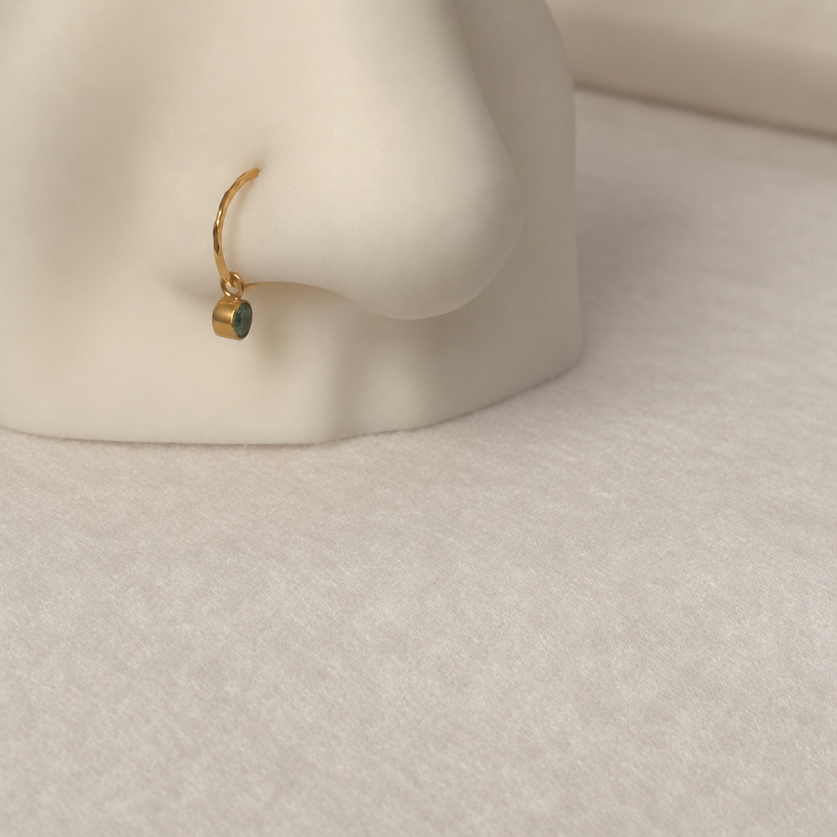 18ct Gold Emerald Drop Hoop | 8mm