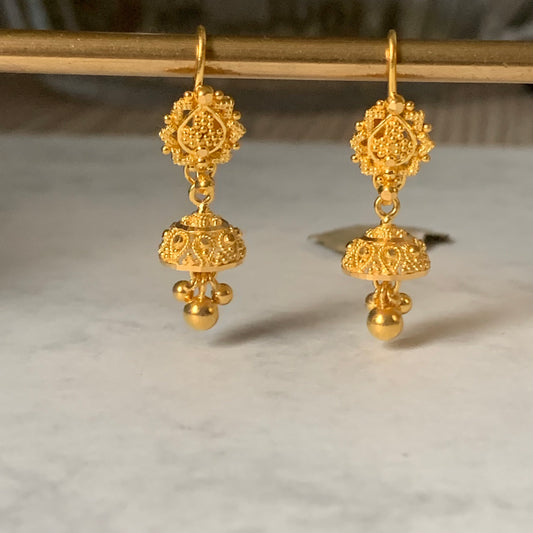 22ct Gold Jumka Earrings (small)