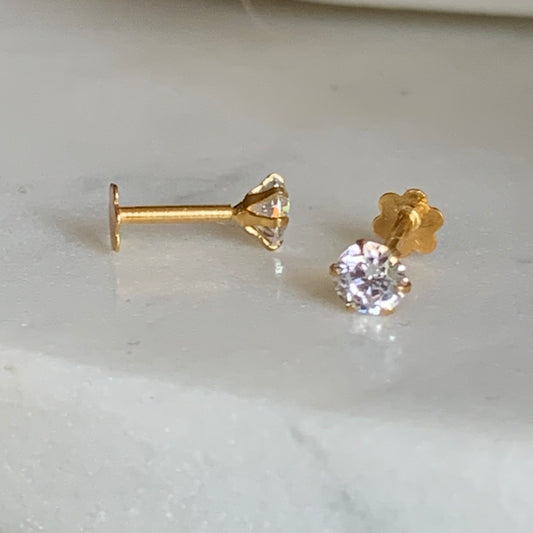 18ct Gold Stud Pair | 4mm