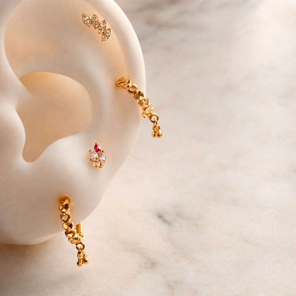 Sweetheart | 18ct intricate jumka hoop (9mm)