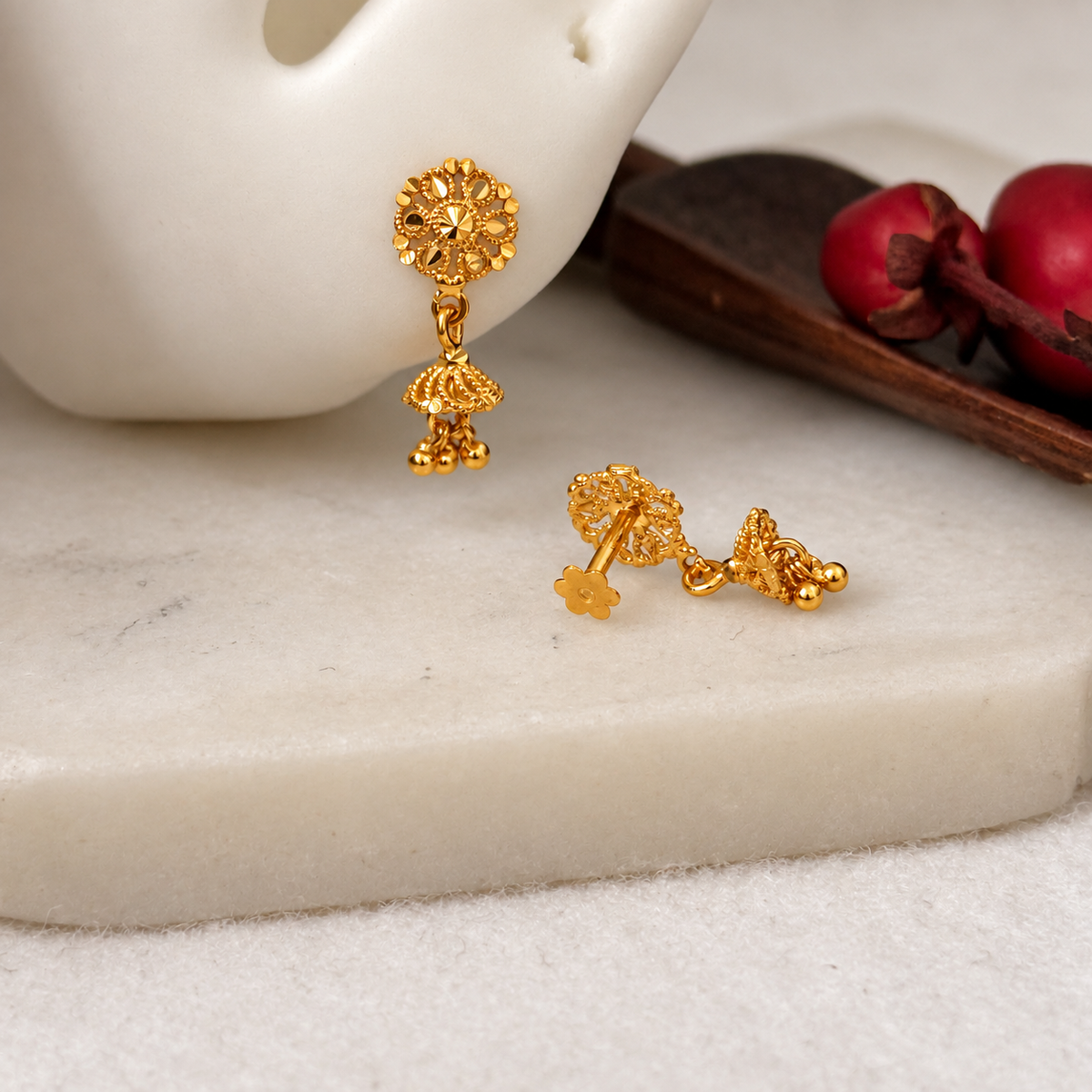 Autumnal | Bloom (18ct gold mini Jumka)