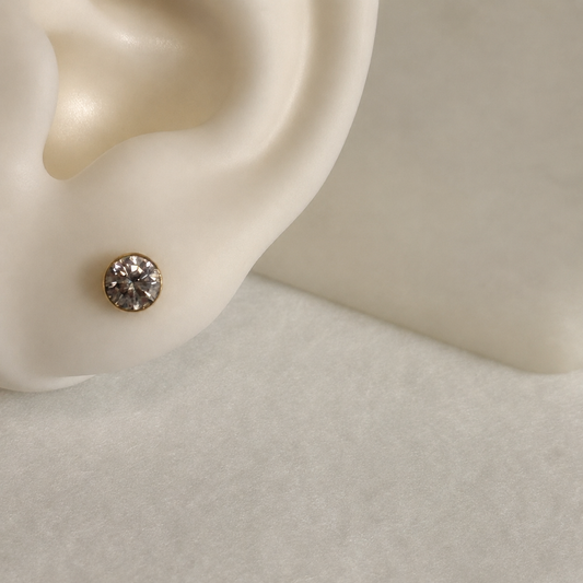 Eclipse, 14ct Gold Stud | 6mm