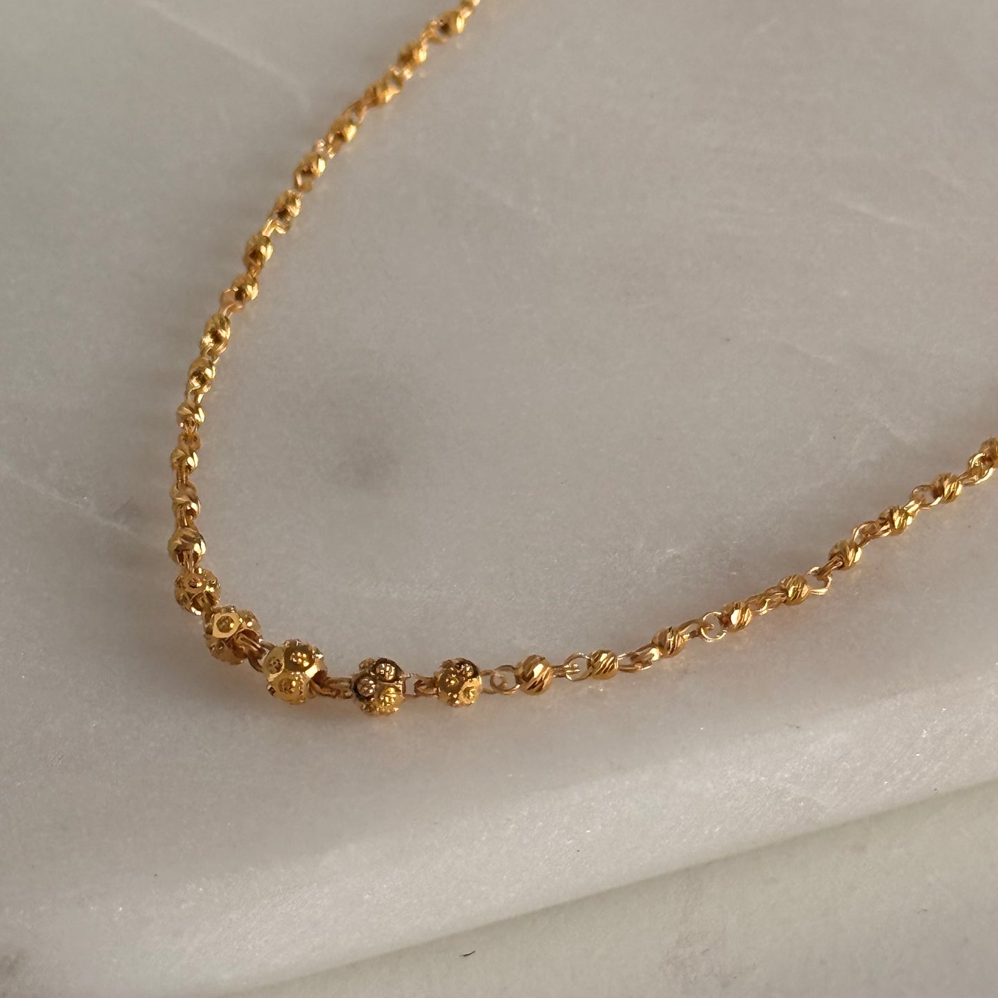 Jaipur | 22ct gold beaded necklace (19.5 - 20 inches)
