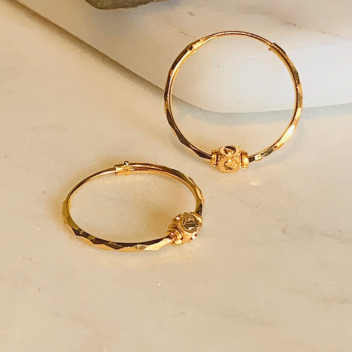 18ct Gold Hoop Pair | 17mm