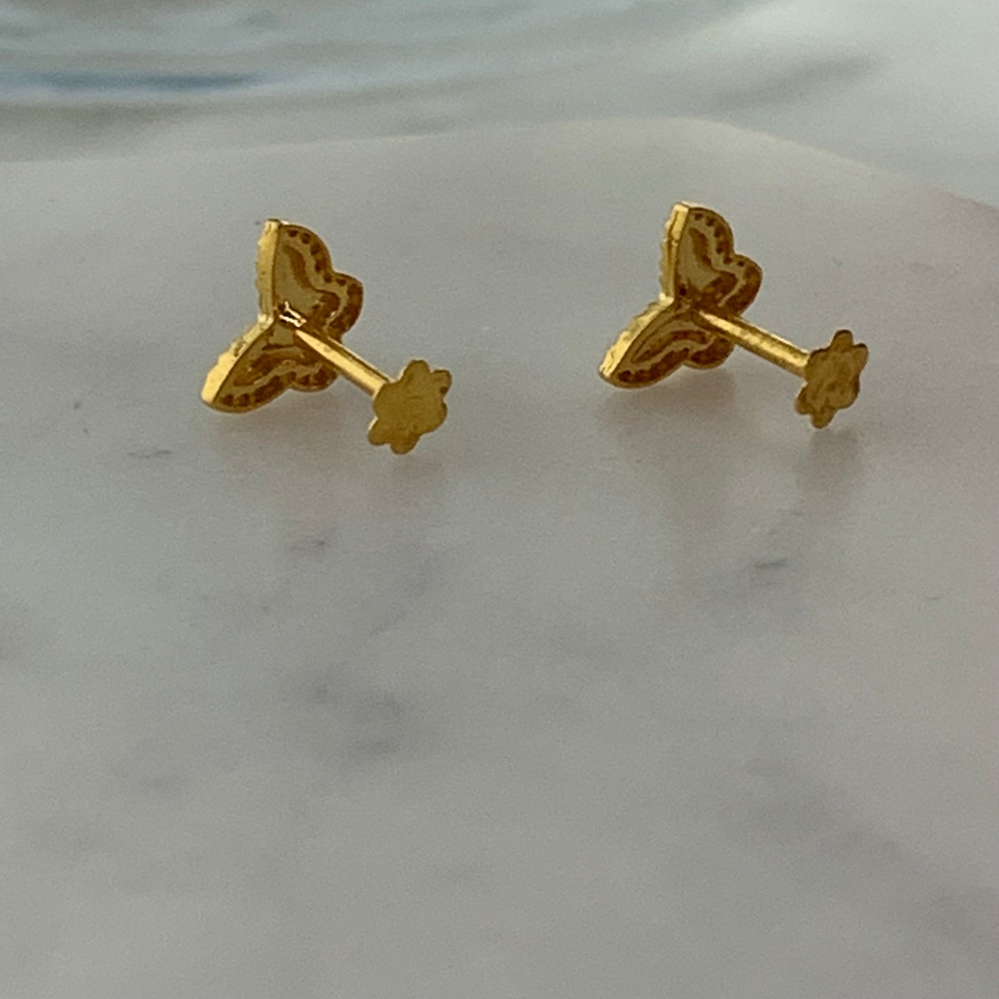 14ct Butterfly Stud Pair