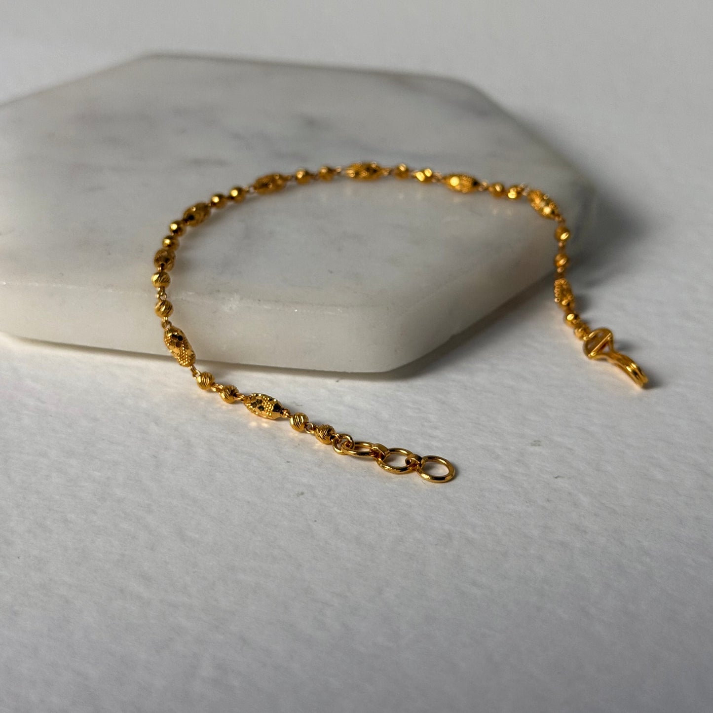 22ct Gold Beaded Bracelet | 7 - 7.5 inches