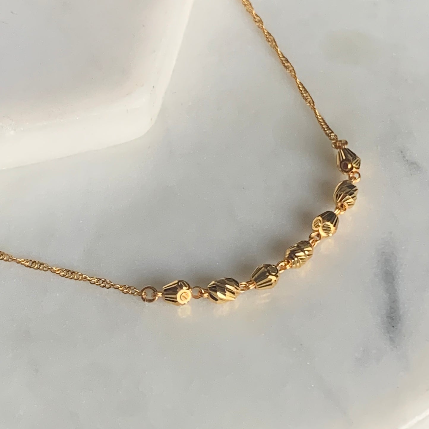 22ct Gold Beaded Necklace | 17 inches