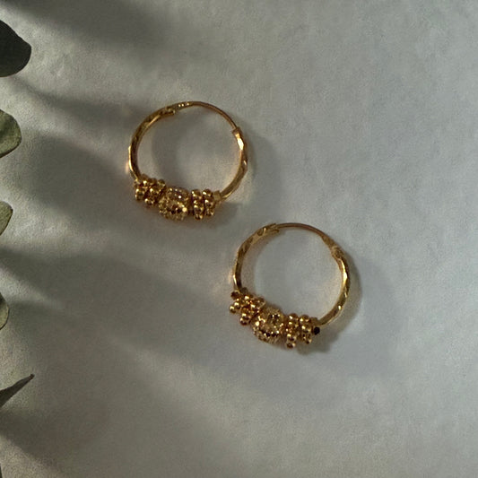22ct gold hoop earrings | 16mm