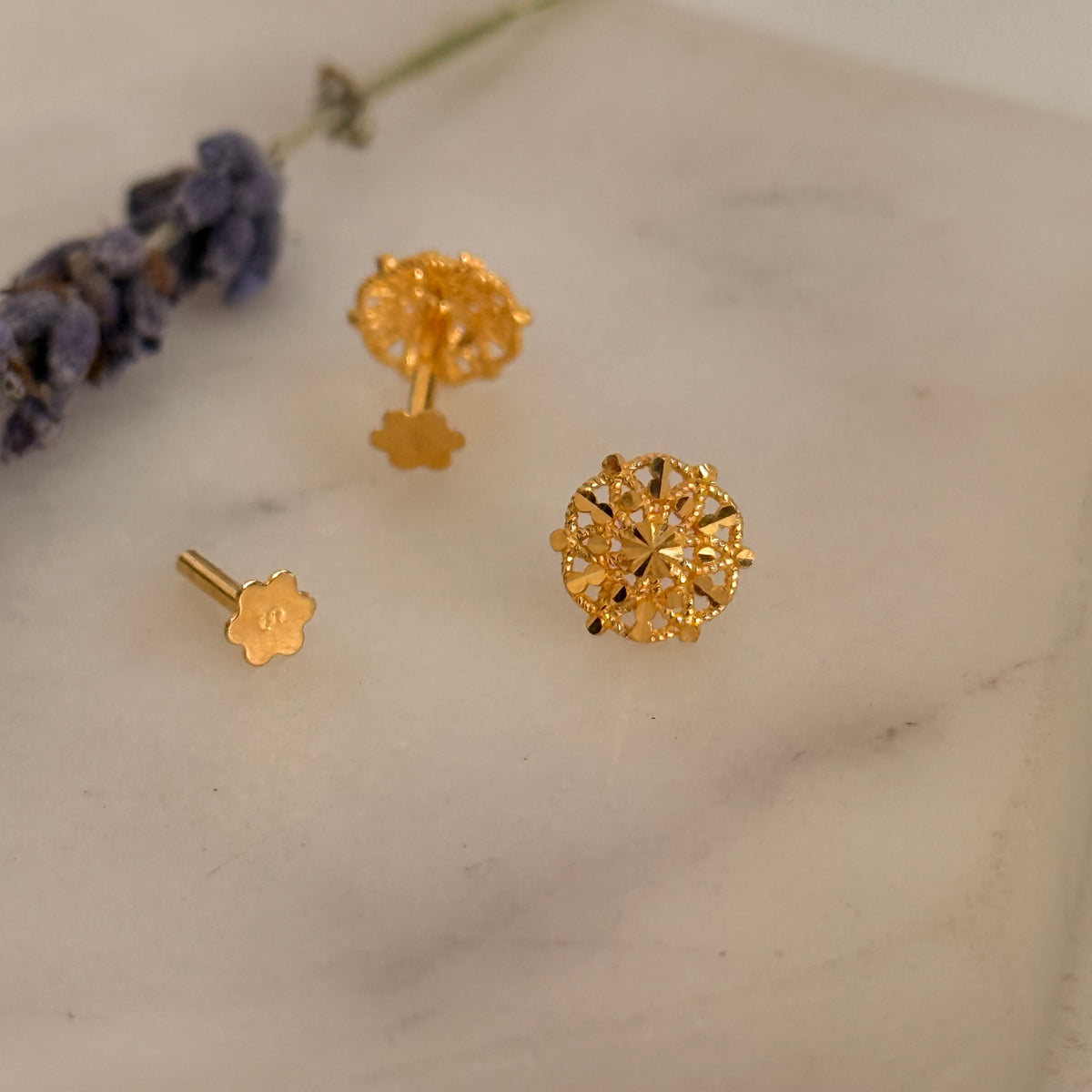 Autumnal Collection | Marigold, 18ct Gold Studs (8mm)