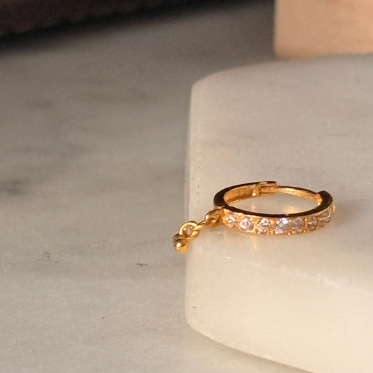 18ct gold cz Hoop | 9mm