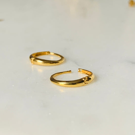 18ct Gold Small Hoop Pair | 7mm