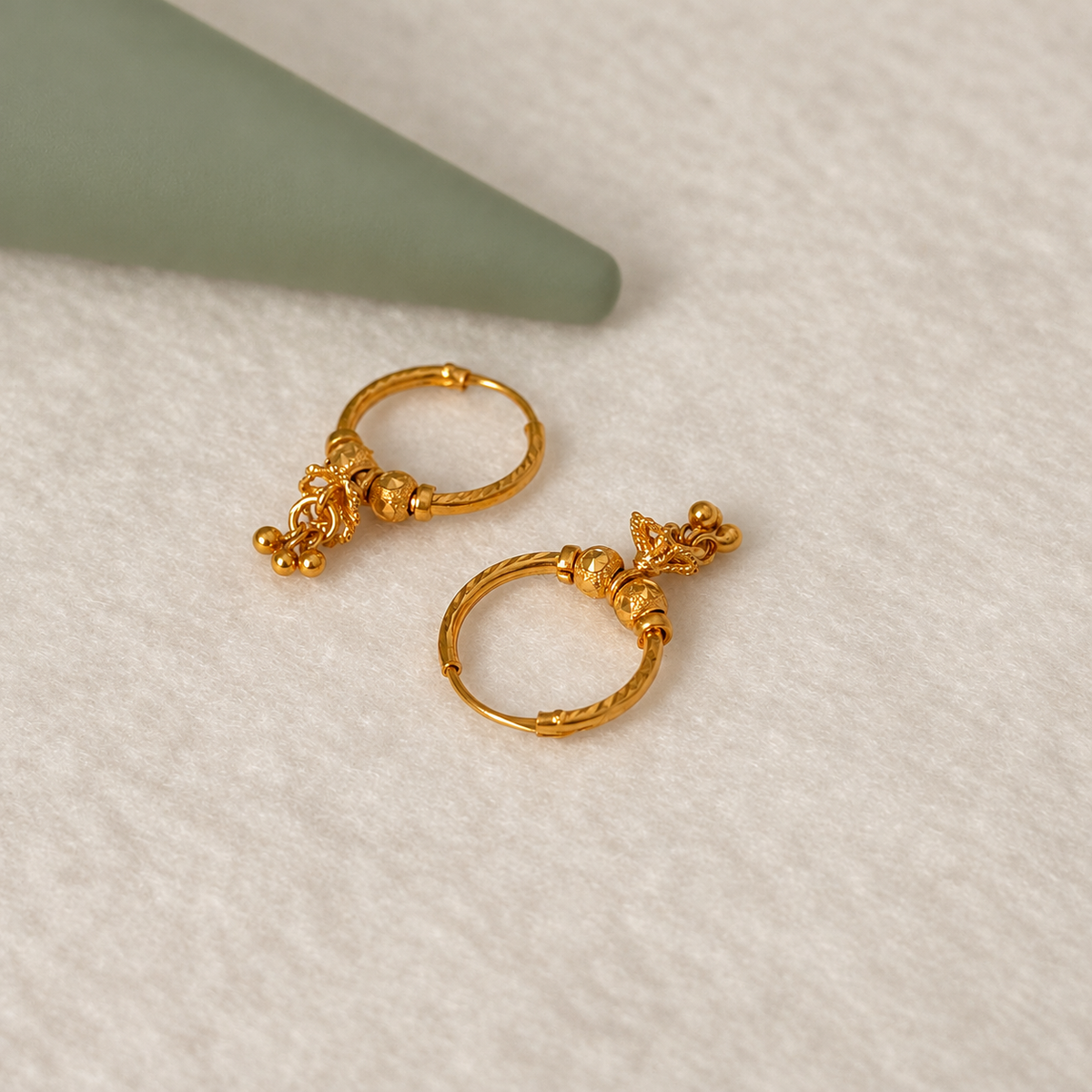 Ayla | 18ct gold petal drop jumka pair