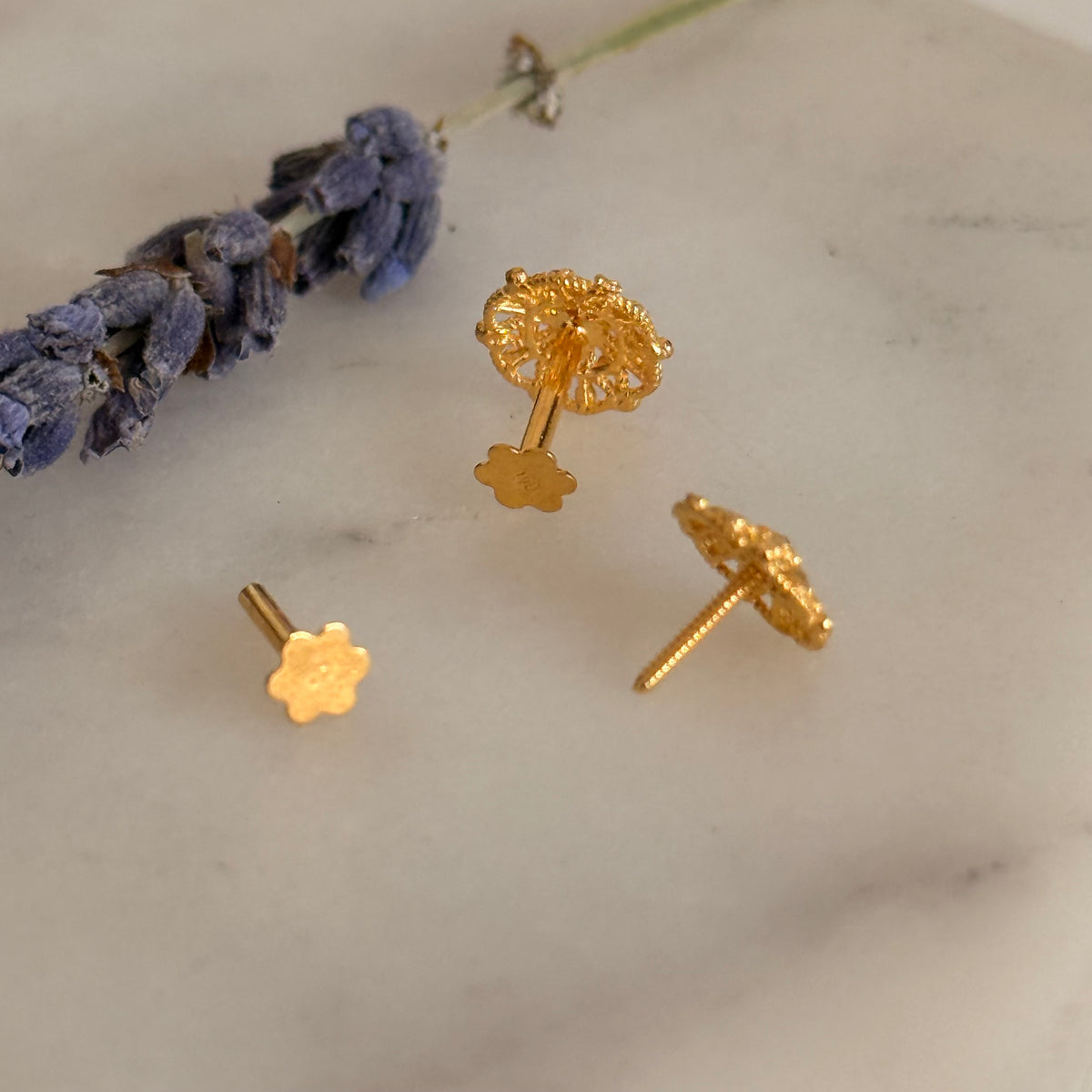 Autumnal Collection | Marigold, 18ct Gold Studs (8mm)