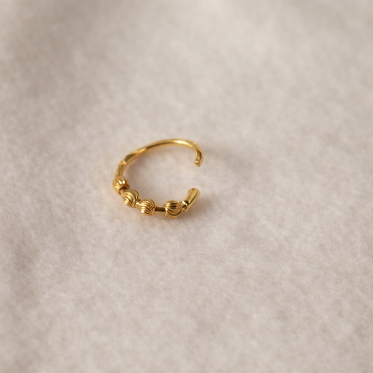 18ct single beaded hoop | 8mm