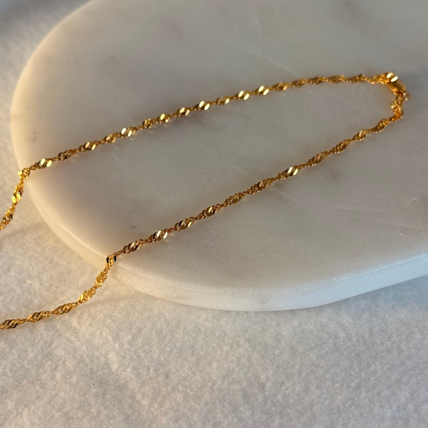 22ct gold classic ripple chain | 16.2 inches