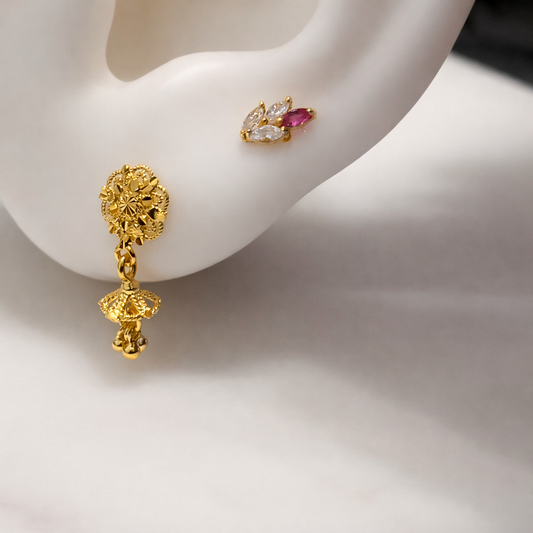 Hanna | 18ct gold Jumka flat back