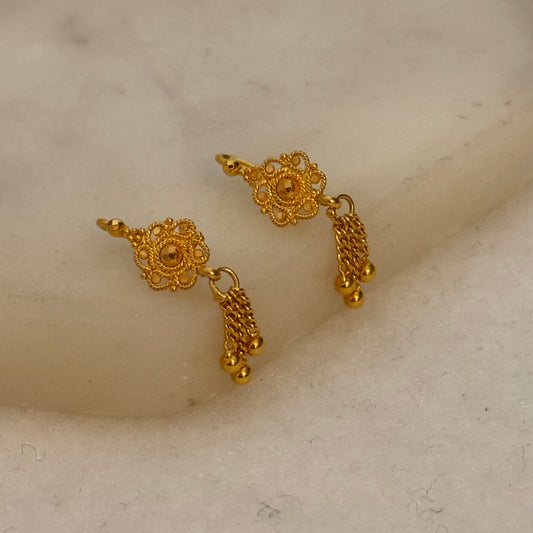 Drop Filigree Earrings | 22ct gold