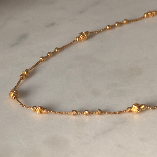 Royalty, 22ct gold beaded necklace