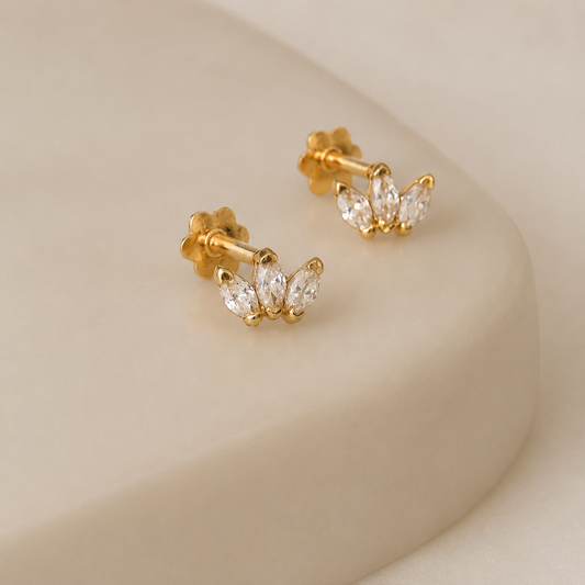 Celeste Marquise | 18ct gold dainty stud
