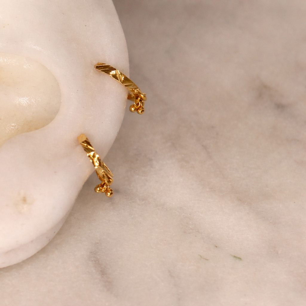 Chennai, 18ct triple dangly hoop | 8mm