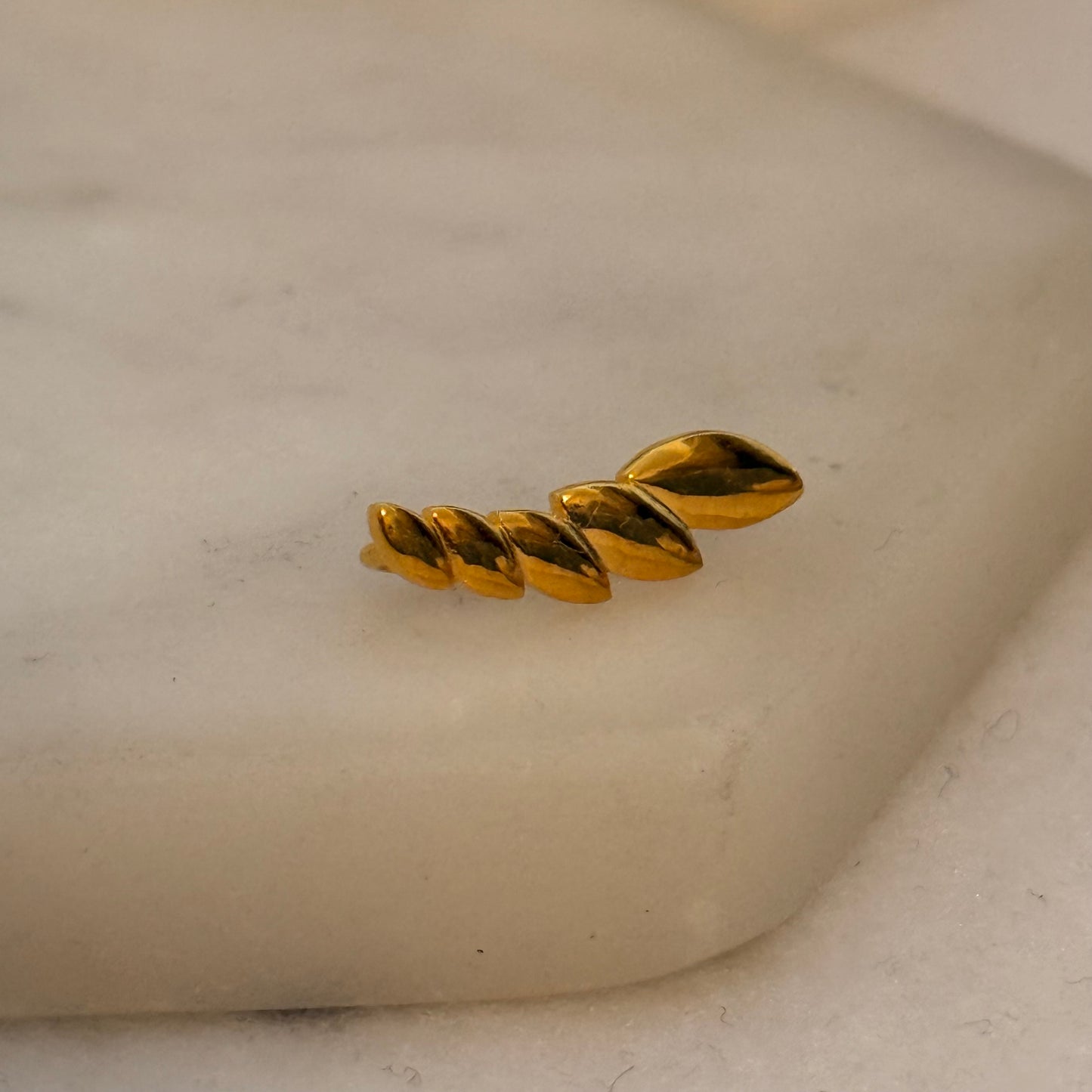 Autumnal | Leaf Climber Stud, 18ct