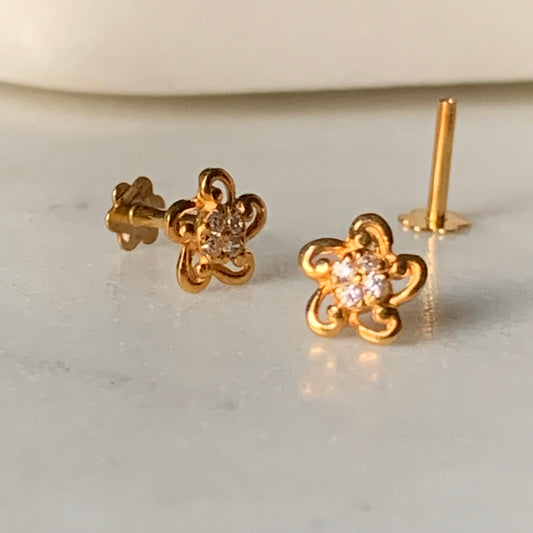 18ct Gold Stud Pair | 6mm