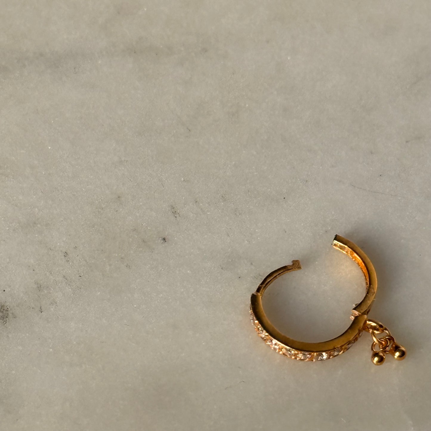 18ct gold cz Hoop | 9mm