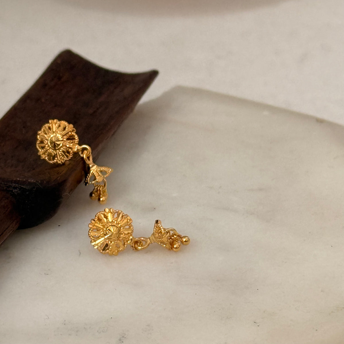 Autumnal | Petal Drop (18ct gold Jumka)
