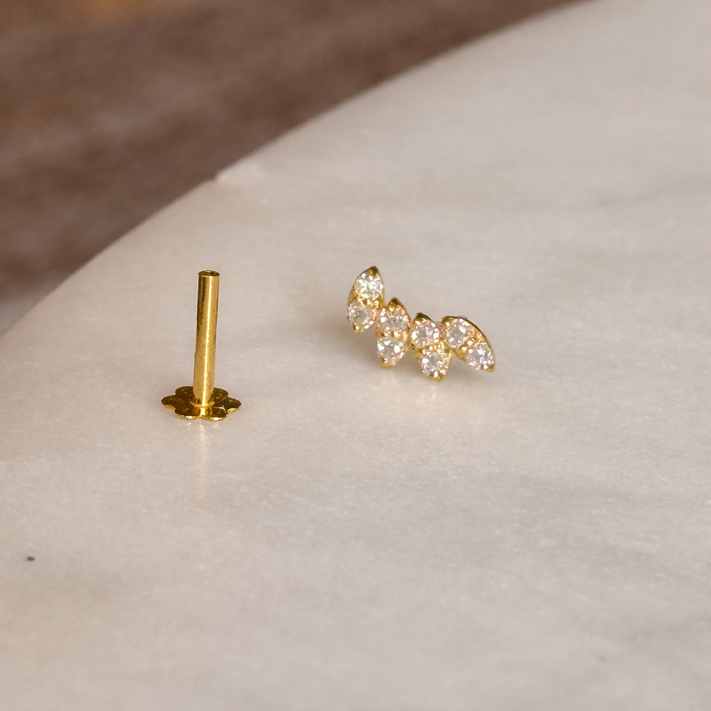 Climber stud - 18ct gold