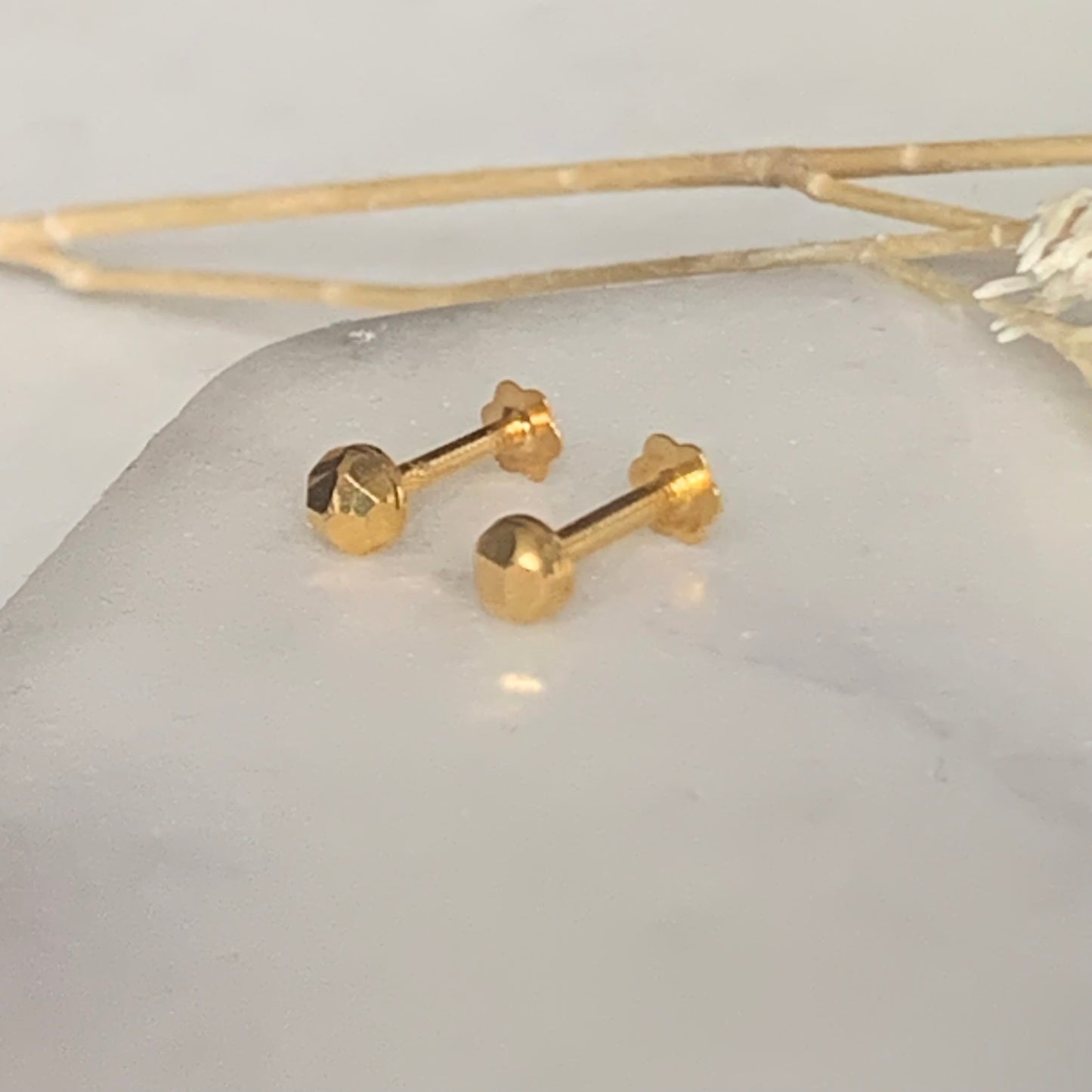 18ct Gold Stud Pair | 3mm