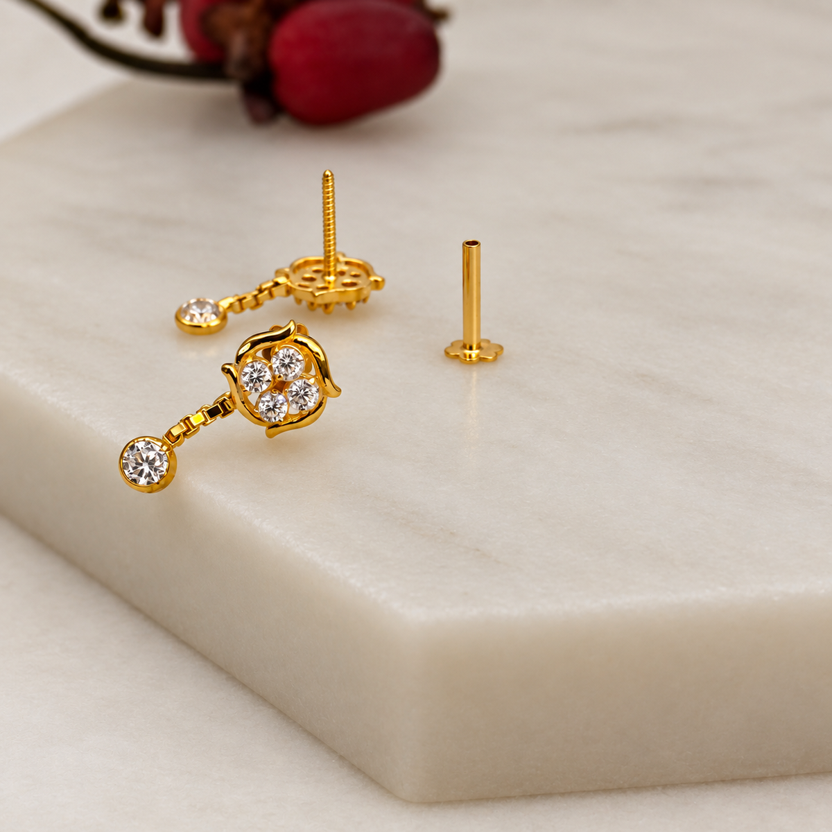 Olivia | 18ct gold drop stud