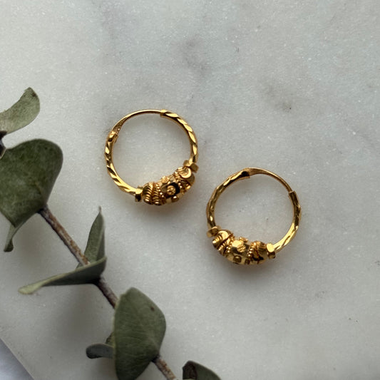 22ct gold hoop pair | 12mm