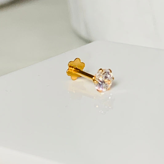 18ct Gold Claw Stud with CZ