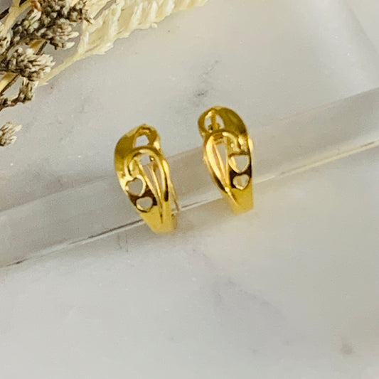 18ct Gold Polished Huggie Style Hoops (Pair)