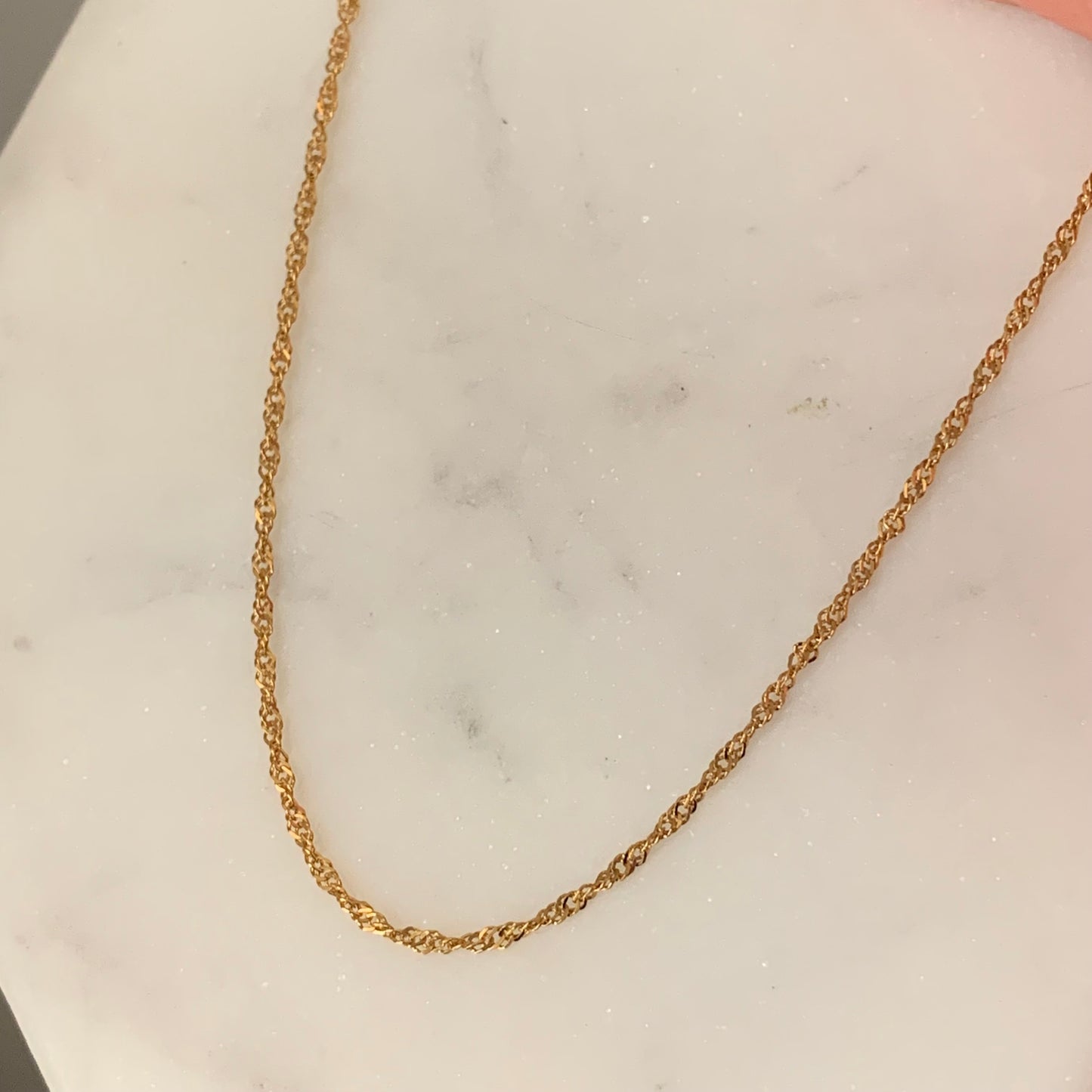 22ct Gold Classic Ripple Chain | 18 inches